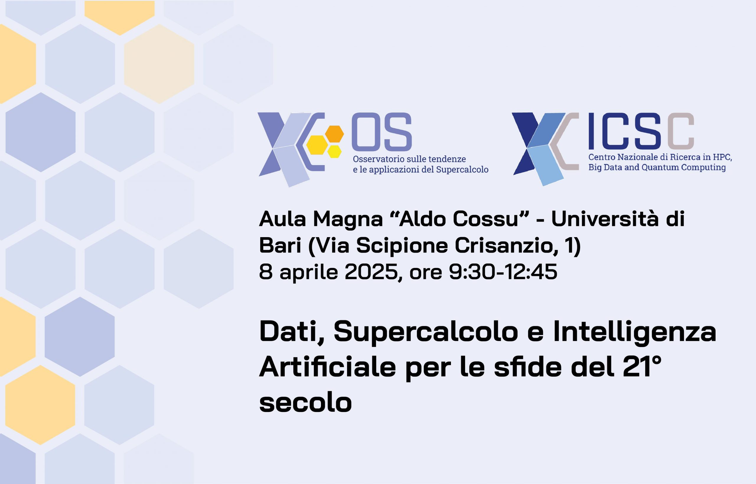 Dati, Supercalcolo e Intelligenza Artificiale per le sfide del 21° secolo