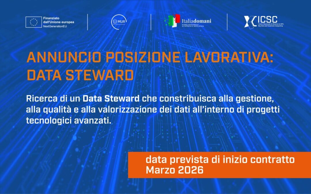DATA STEWARD (ASSEGNATA) - Supercomputing ICSC - Prod