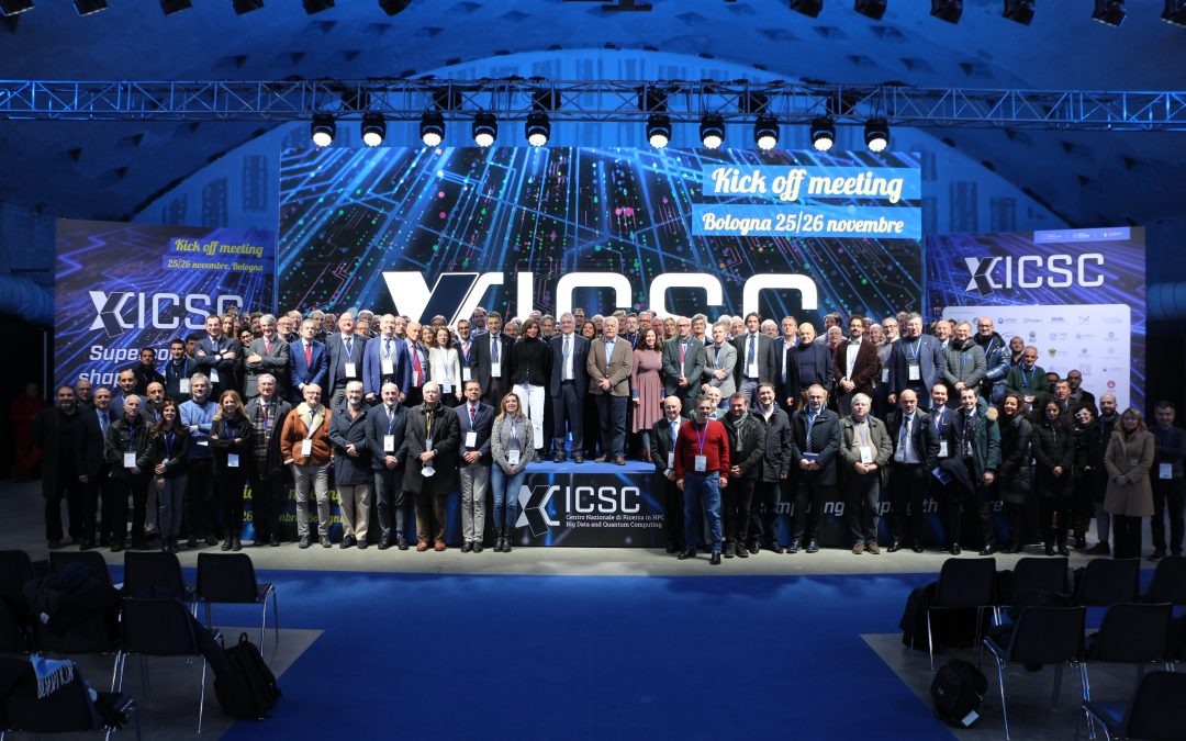 immagine che rappresenta il palco kick off meeting del nuovo Centro Nazionale di HPC